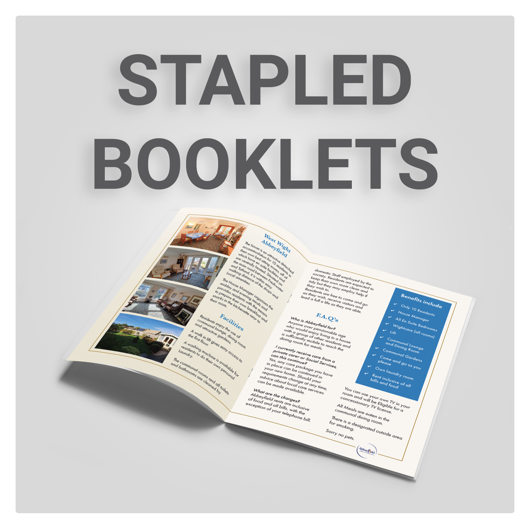 Stapled booklets